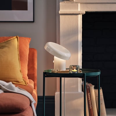 BLOMPRAKT Bluetooth speaker lamp, beige