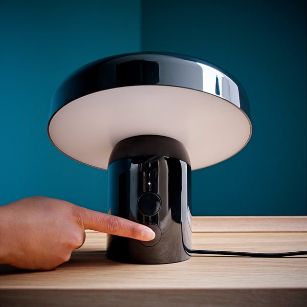 BLOMPRAKT Bluetooth speaker lamp, black