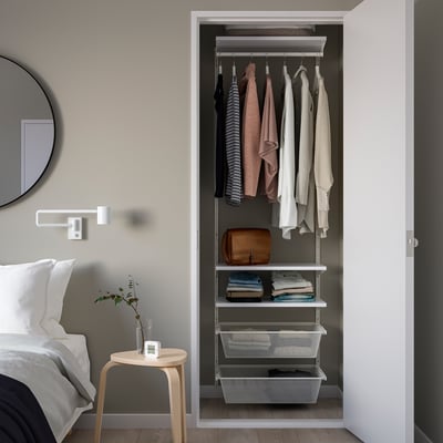 BOAXEL Wardrobe combination, white, 62x40x201 cm
