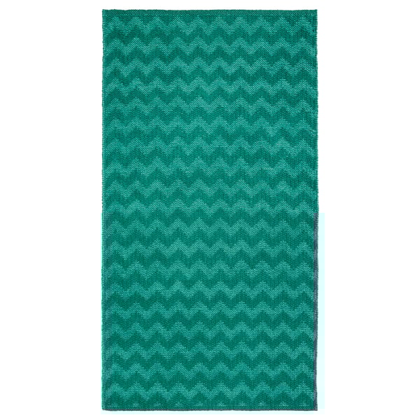 BREDEVAD Rug, flatwoven, zigzag pattern green, 75x150 cm IKEA