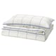 BREDVECKLARE Duvet cover and pillowcase, white blue/check, 150x200/50x80 cm