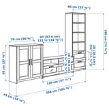 BRIMNES TV storage combination, white, 258x41x190 cm