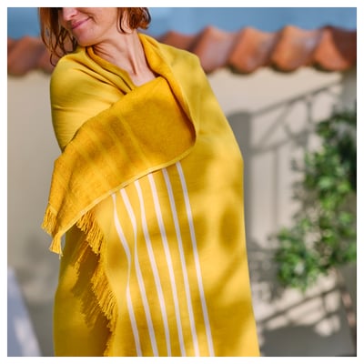 BRÖGGAN bath sheet, yellow, 100x180 cm - IKEA