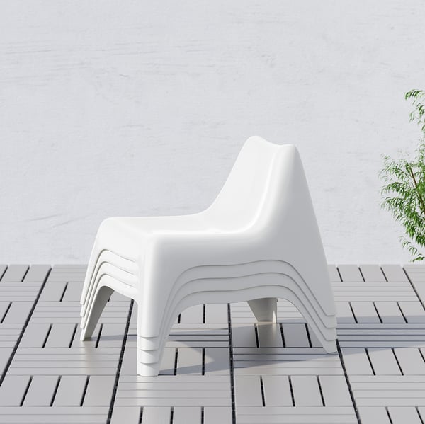 BUNSÖ Children's easy chair, outdoor - white - IKEA