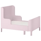 BUSUNGE Extendable bed, light pink, 80x200 cm