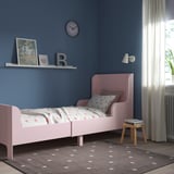 BUSUNGE Extendable bed, light pink, 80x200 cm