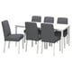 DANDERYD / BERGMUND Table and 6 chairs, white/Gunnared medium grey, 180 cm