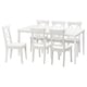 Option: DANDERYD / INGOLF Table and 6 chairs, white/white, 180 cm