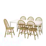 DANDERYD / SKOGSTA Table and 6 chairs, white/acacia, 180 cm