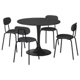 DOCKSTA / ÖSTANÖ Table and 4 chairs, black black/Remmarn dark grey, 103 cm