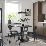 DOCKSTA / ÖSTANÖ Table and 4 chairs, black black/Remmarn dark grey, 103 cm