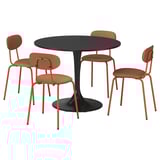 DOCKSTA / ÖSTANÖ Table and 4 chairs, black black/Remmarn red-brown, 103 cm