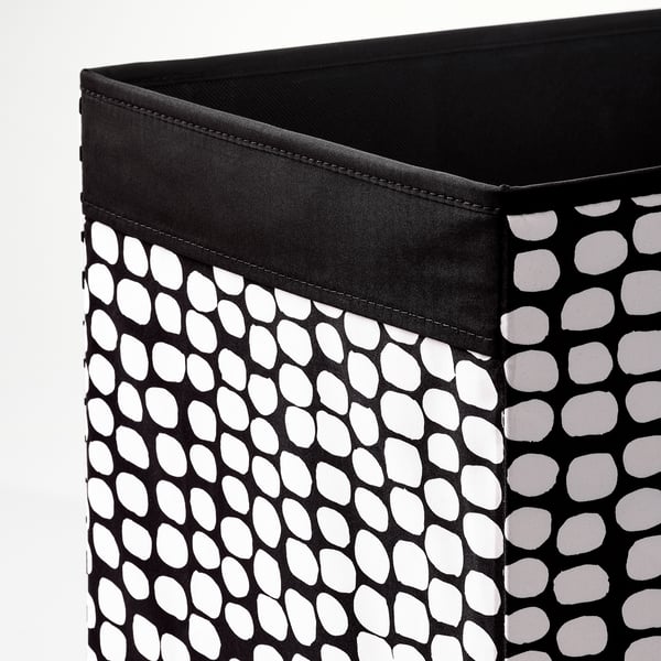 DRÖNA Box, black/white, 33x38x33 cm