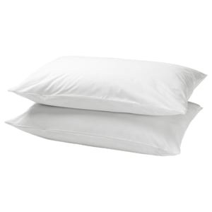 Two white DVALA pillows stacked, rectangular, smooth, minimalist design.