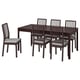 EKEDALEN / EKEDALEN Table and 6 chairs, dark brown/Orrsta light grey, 180/240 cm