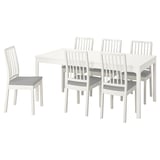 EKEDALEN / EKEDALEN Table and 6 chairs, white/Orrsta light grey, 180/240 cm