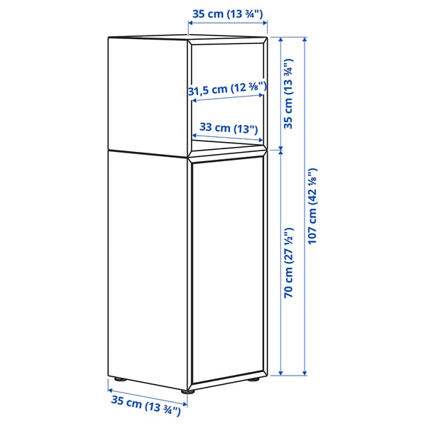 Illustration with measurements for the product: EKET.