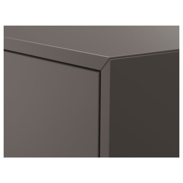 Grey storage unit corner, sleek modern design, seamless edges, high-quality material.