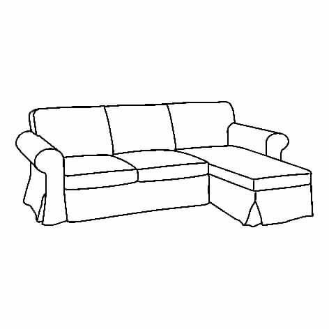 EKTORP 3-seat sofa frame, with chaise longue
