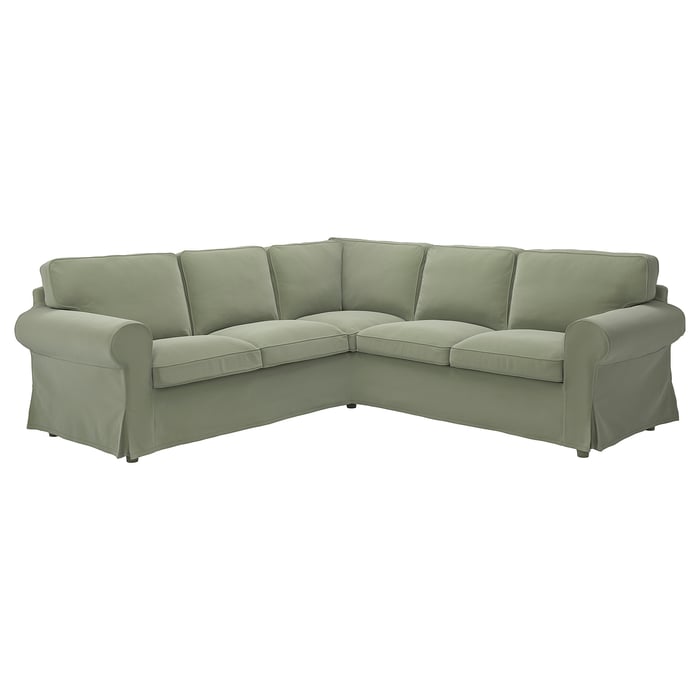 EKTORP Cover for corner sofa, 4seat Hakebo greygreen IKEA
