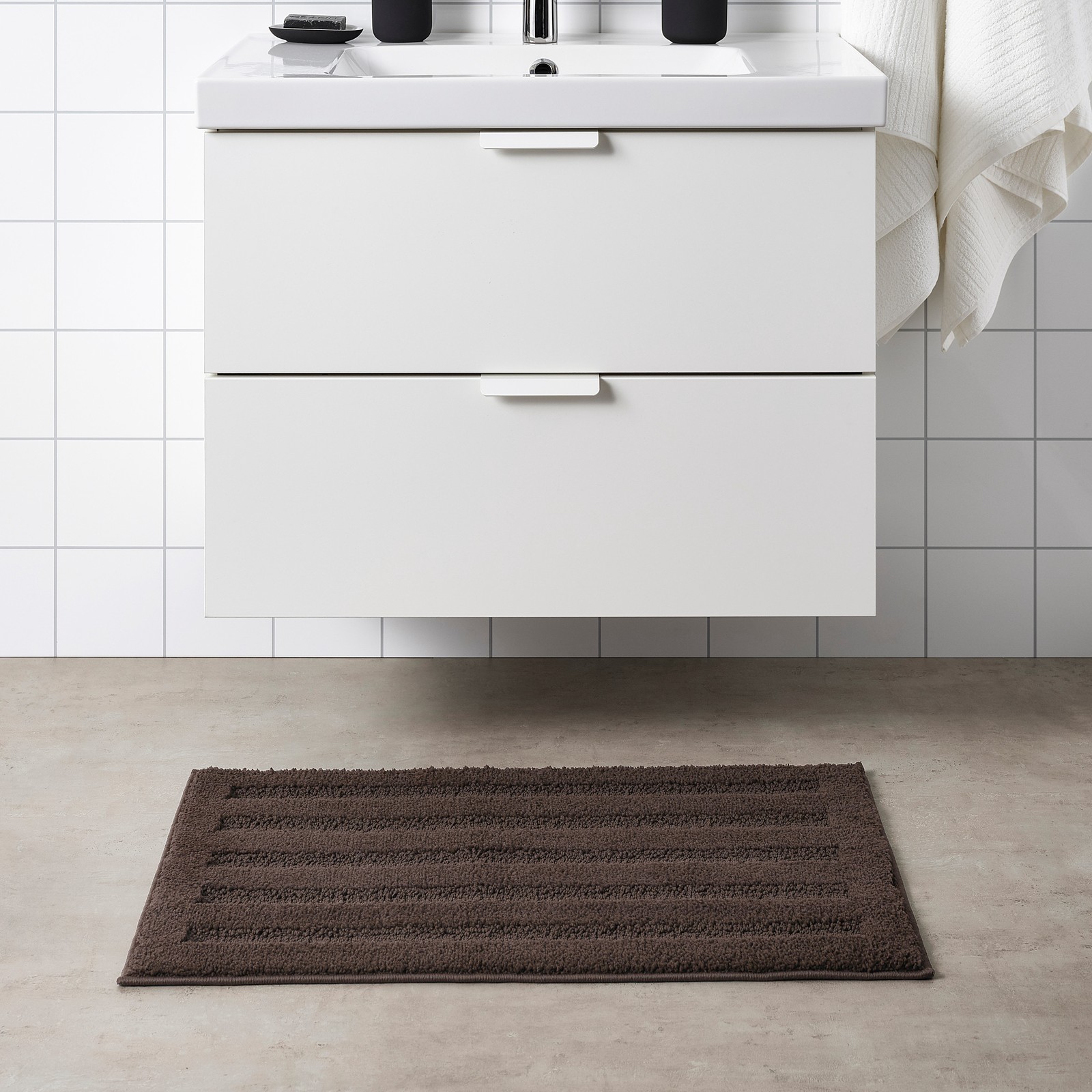 EMTEN Bath mat dark brown IKEA