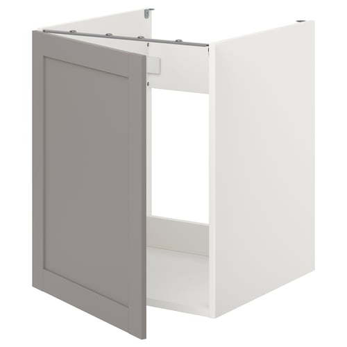 ENHET kitchen cabinet, grey, rectangular, with sink compartment, modern style.