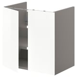 ENHET Bs cb f wb w shlf/doors, grey/high-gloss white, 60x42x60 cm