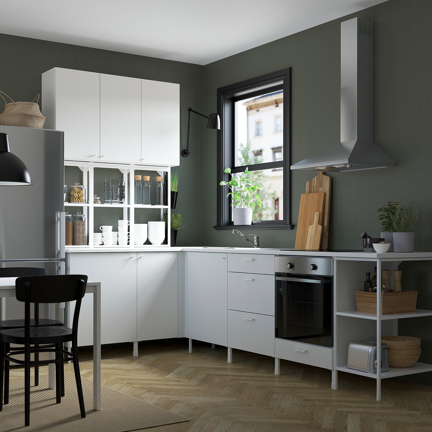 ENHET مطبخ زاوية أبيض IKEA