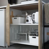 ENHET Kitchen, white/oak effect, 203x63.5x222 cm