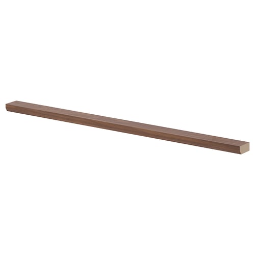 ENKÖPING brown walnut wood shelf, rectangular, under cabinet decor.