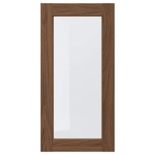 An ENKÖPING brown walnut framed glass door with a classic design.