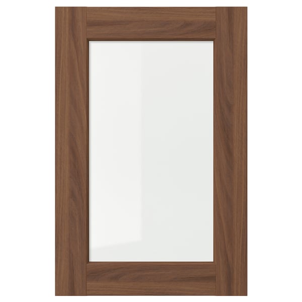 ENKÖPING Glass door, brown walnut effect, 40x60 cm