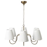 ESARP Chandelier, 6-armed, brass-colour/fabric, 18 cm