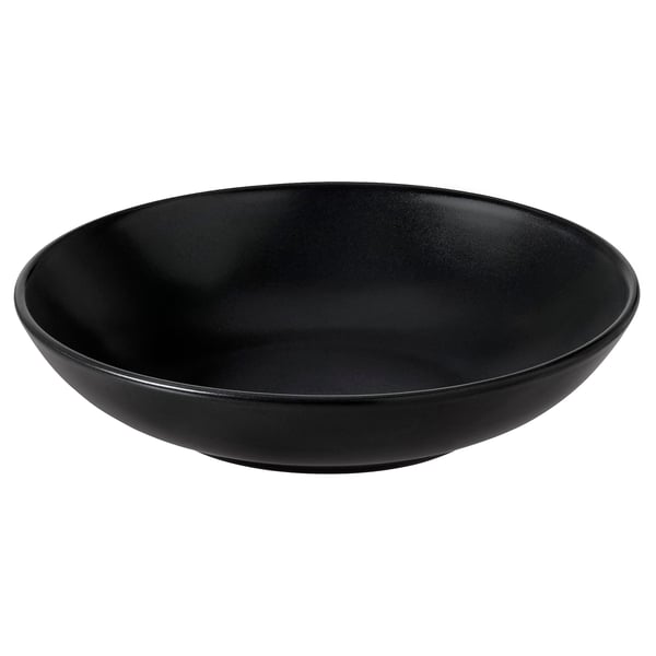 FÄRGKLAR Deep plate, matt dark grey, 19 cm