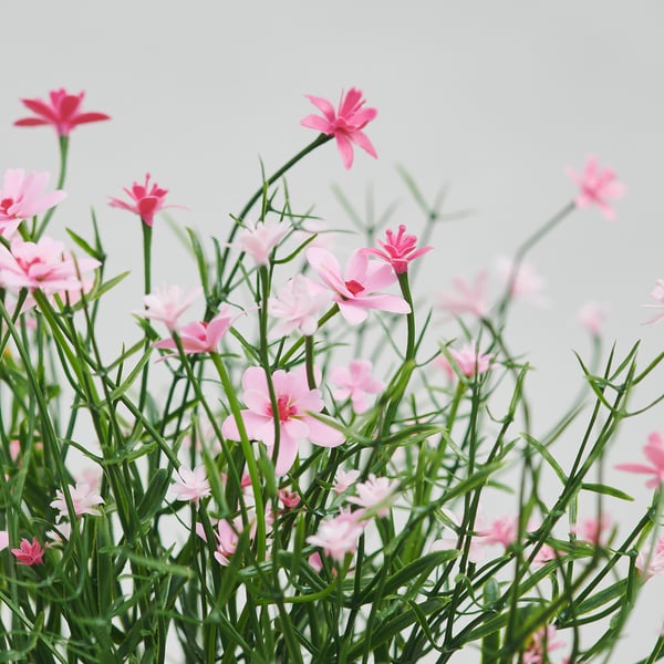 FEJKA Artificial potted plant, in/outdoor/Baby’s breath pink, 9 cm
