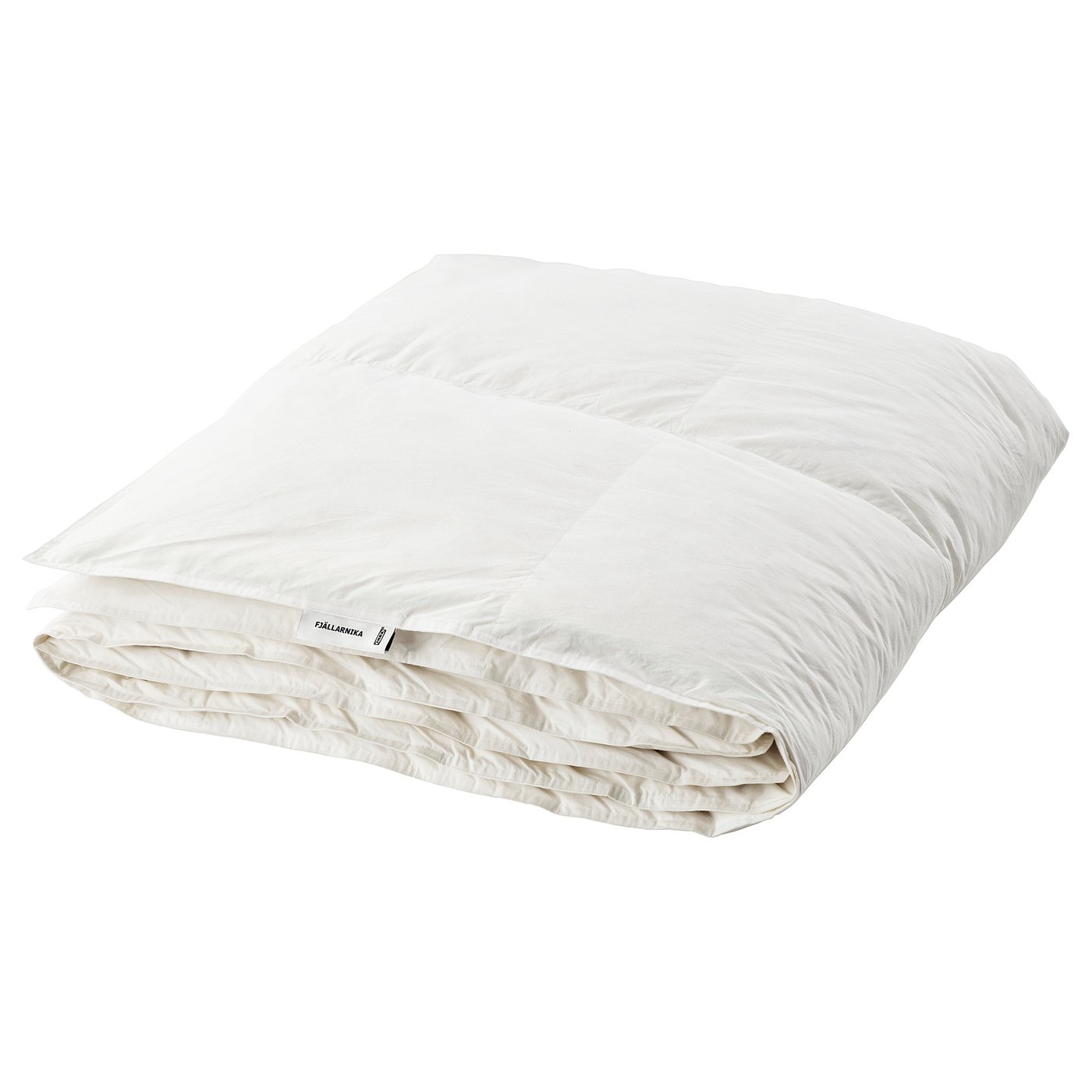 FJÄLLARNIKA white duvet, soft cotton, stitched warm design, crisp feel.