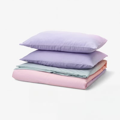 FLÄDERBUSKE Duvet cover and 2 pillowcases, multicolour, 240x220/50x80 cm
