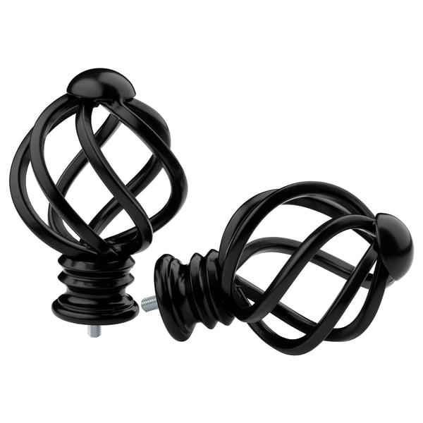 FRAMHÄRDA Finials, 1 pair, black IKEA