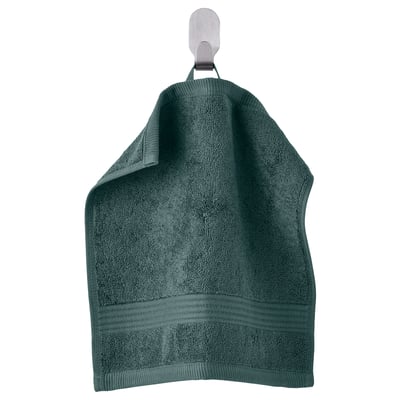 Fredriksjon towel, dark green, hangers, cotton, rectangular, thick.