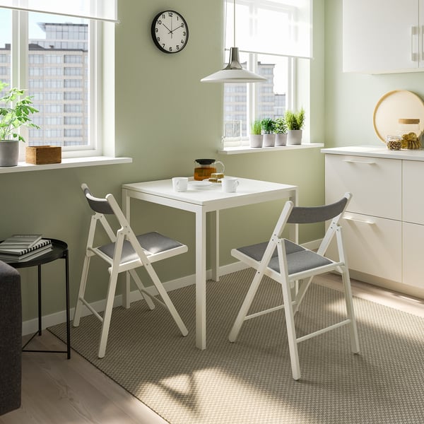 FRÖSVI Folding chair, white/Knisa light grey