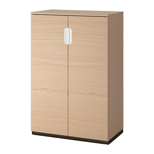 GALANT Cabinet with doors - white stained oak veneer - IKEA
