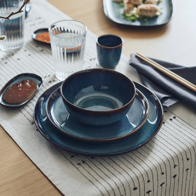 GLADELIG Side plate, blue, 20 cm