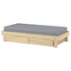 Option: GLAMBERGET Extendable bed w stor/2 mattresses, pine/Ågotnes firm, 80x200 cm