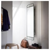 GRANVÅG Mirror with storage, wall hanging/green, 50x150 cm