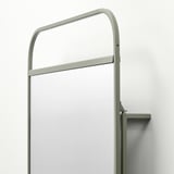 GRANVÅG Mirror with storage, wall hanging/green, 50x150 cm