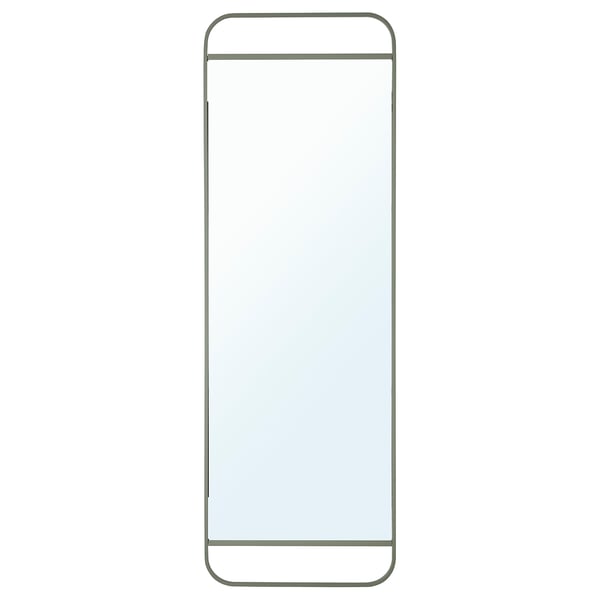 GRANVÅG Mirror with storage, wall hanging/green, 50x150 cm