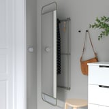GRANVÅG Mirror with storage, wall hanging/green, 50x150 cm