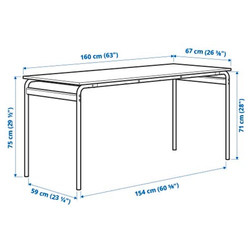 Illustration with measurements for the product: GRÅSALA.