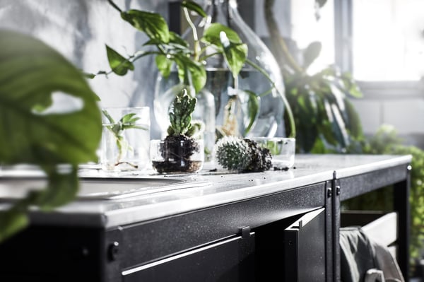 GRILLSKÄR Sink unit - black/stainless steel outdoor - IKEA