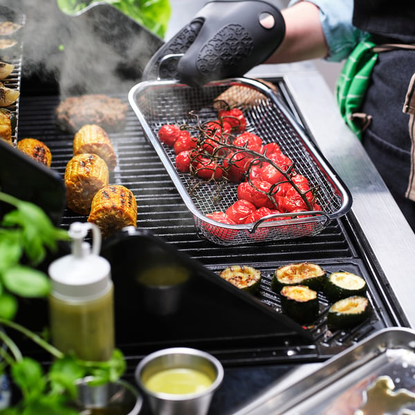 GRILLTIDER Barbecue basket, stainless steel, 33x19 cm
